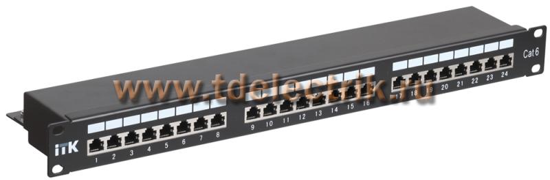Фотография №1, ITK 1U патч-панель кат.6 STP, 24 порта (Dual), с кабельным органайзером