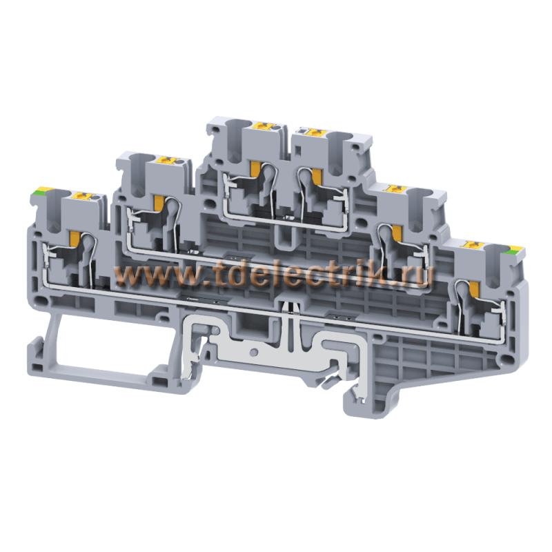 Фотография №1, Клемма 3х-ярусная push-in OptiClip CP3LG-2.5-3L-PE-I-(0.2-2.5)-PEN КЭАЗ