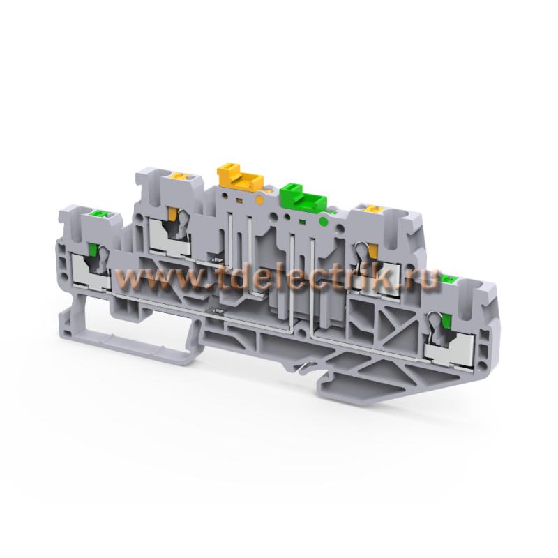Фотография №1, Клемма 2х-ярусная push-in OptiClip CPDLK-2.5-2L-MT-N-I сер. КЭАЗ