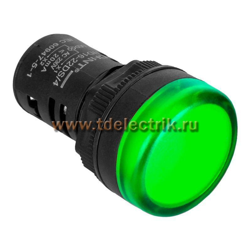 Фотография №1, Индикатор ND16-22DS/4C зеленый, компактный, встр. конденсатор, IP65 АС230В (R)