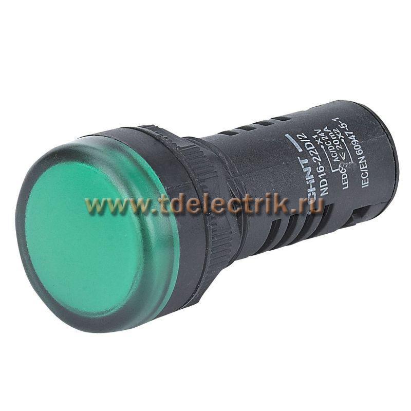 Фотография №1, Индикатор ND16-22D/4C зеленый, встр. конденсатор, IP65 АС230В (R)