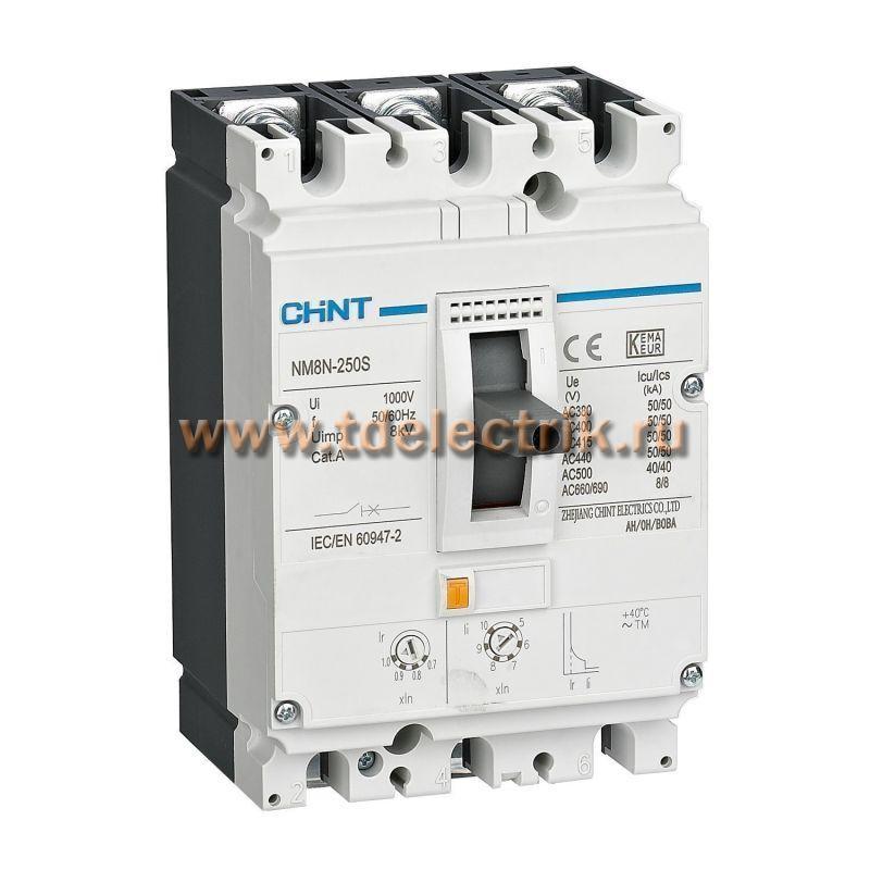 Фотография №1, Выключатель автоматический NM8N-250S TM 3P 160А 50кА с рег. термомаг. расцепителем (R)