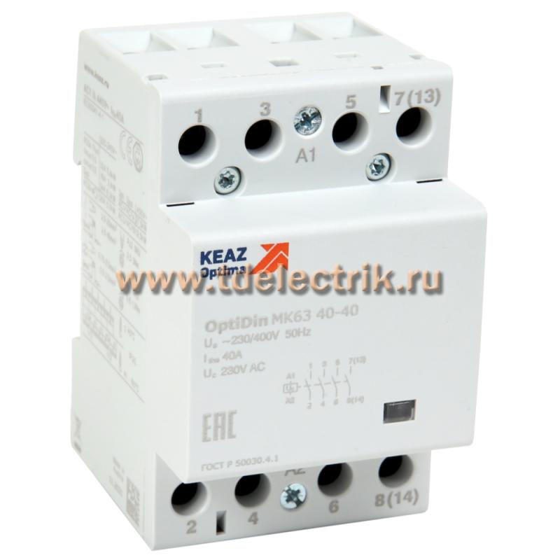 Фотография №1, Контактор модульный OptiDin МК63-4004-230AC