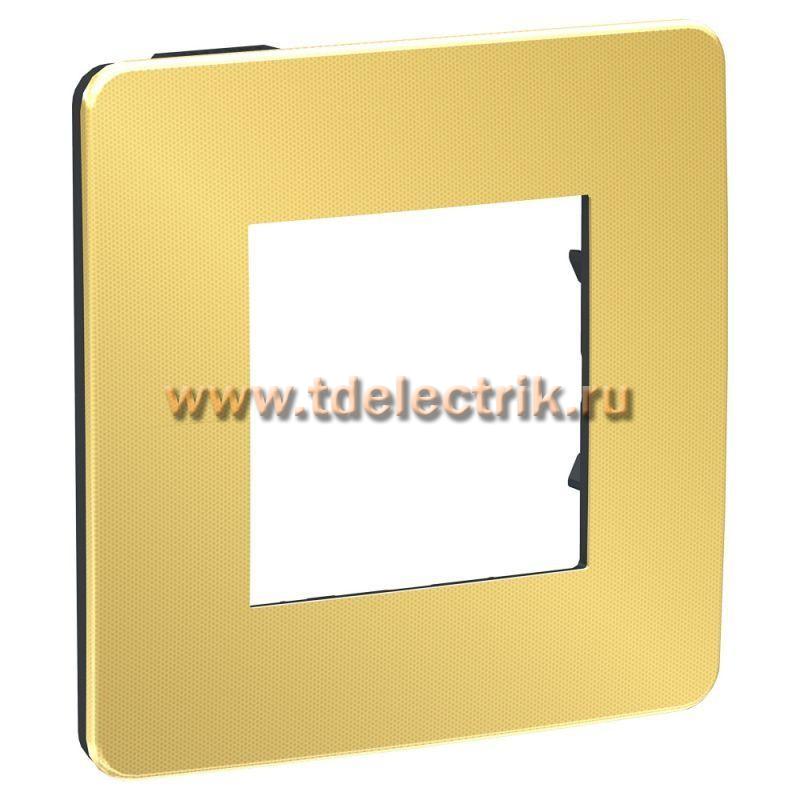 Фотография №1, UNICA STUDIO рамка 1-постовая, ЗОЛОТО/антрацит