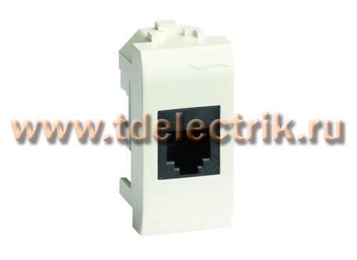 Фотография №1, Компьютерная розетка RJ-45, кат.5E (экранированная, разъем AMP), слон. кость, 1мод.