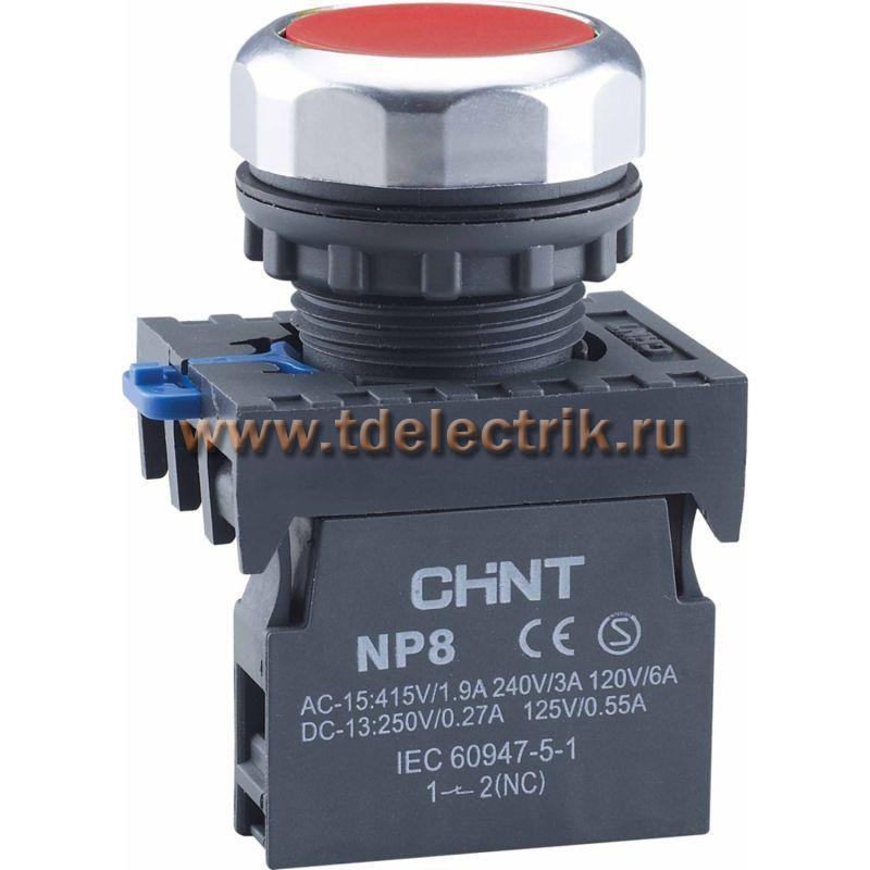 Фотография №1, Кнопка упр. NP8-01BN/4 без подсветки, самовозв., красный, 1НЗ, IP65 (R)