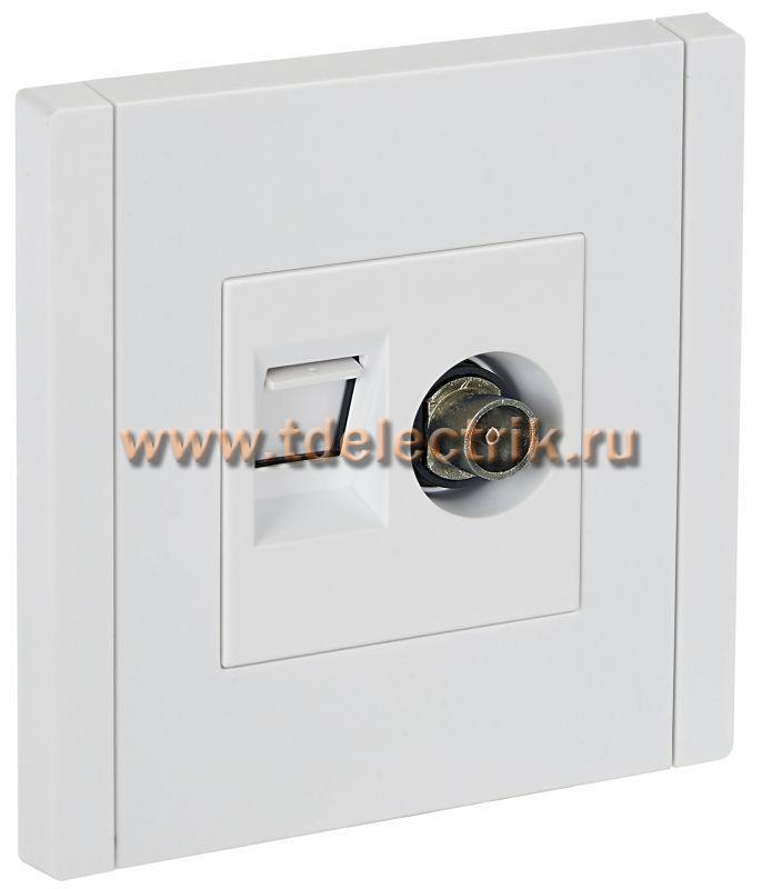 Фотография №1, FORTE&PIANO Розетка двойная TV+RJ45 кат.6 FP237 бел. IEK