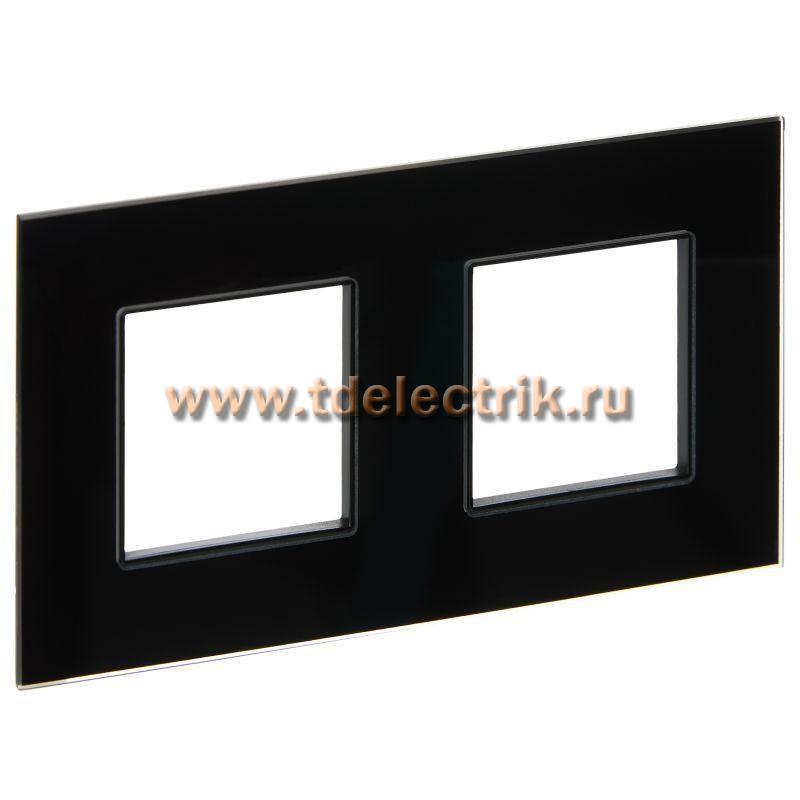 Фотография №1, SKANDY Рамка 2-мест. SK-F22Bl стекло черн. IEK