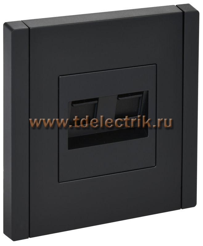 Фотография №1, FORTE&PIANO Розетка комп. 2-ая RJ45 кат.6 FP134 чер. IEK