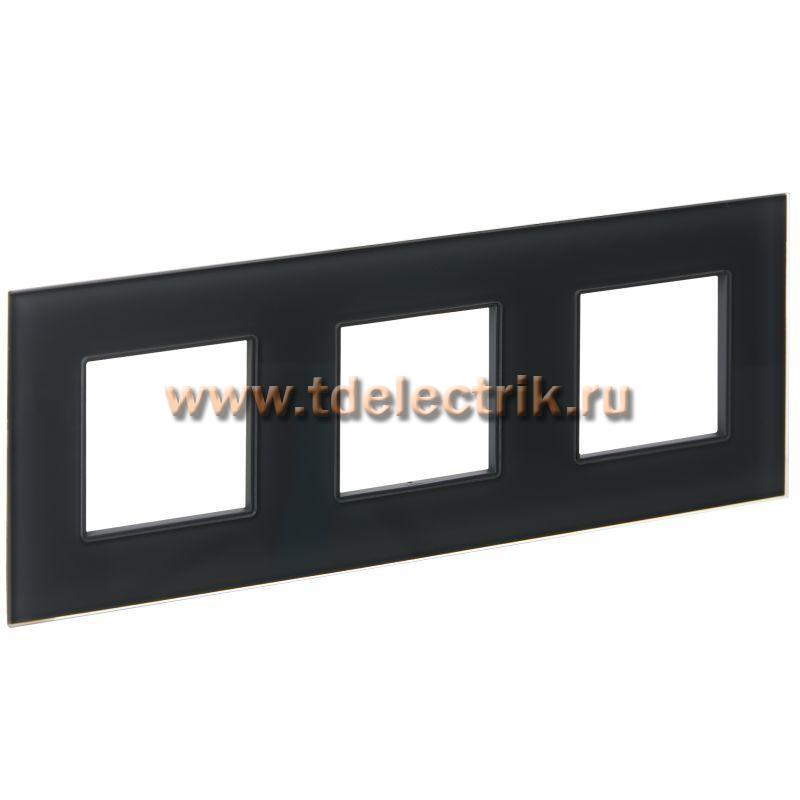Фотография №1, SKANDY Рамка 3-мест. SK-F23G стекло граф. IEK