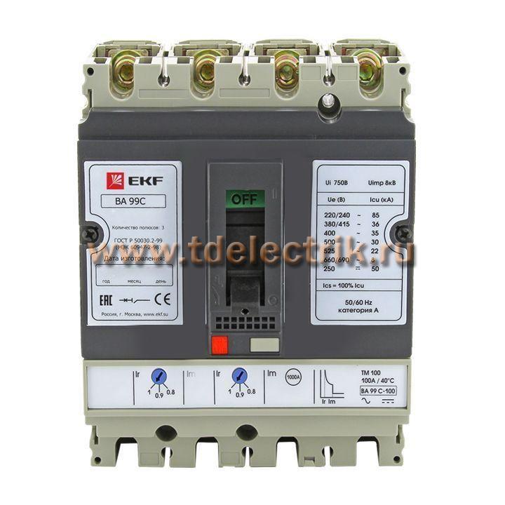 Фотография №1, Выключатель автоматический ВА-99C (Compact NS)  100/ 25А 3P+N 36кА EKF PROxima