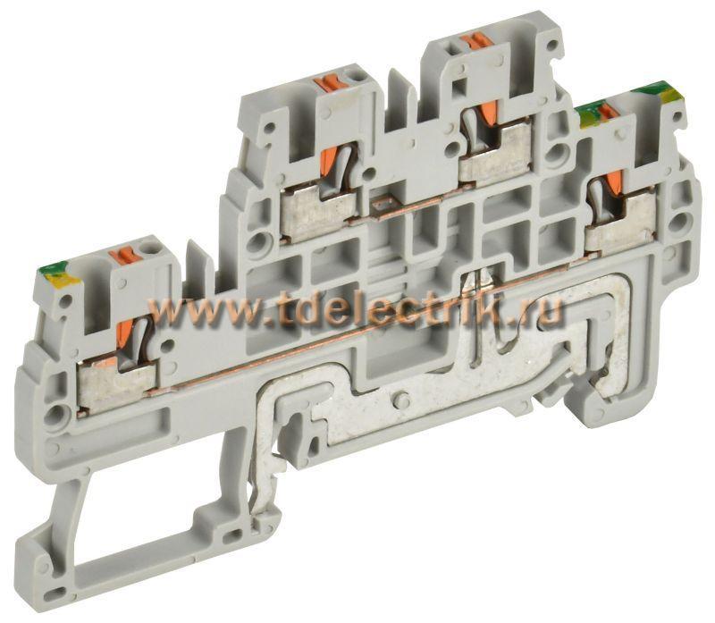 Фотография №1, ARMAFIX Клемма Push-in CP-ML-PEN 2 ур. земля-низ 1,5мм2 IEK
