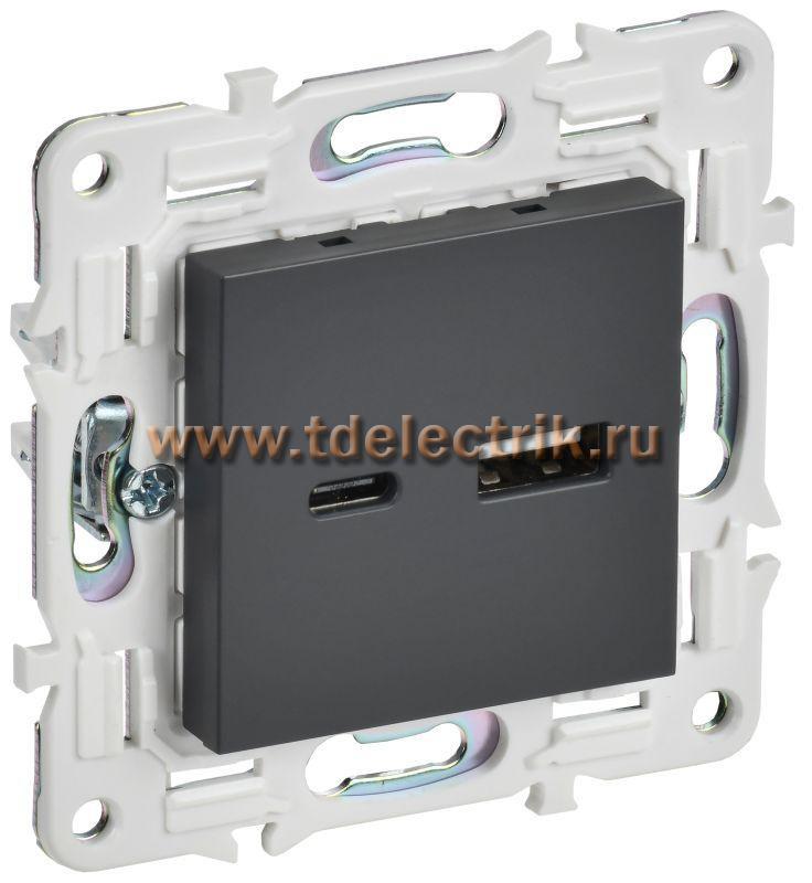 Фотография №1, SKANDY Розетка USB A+C 3,1А SK-R14T титан IEK