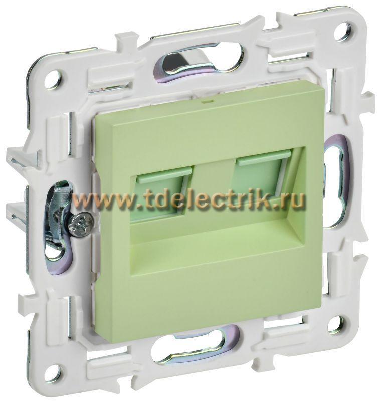 Фотография №1, SKANDY Розетка комп. 2-ая RJ45 кат.6 SK-K04M мятн. IEK