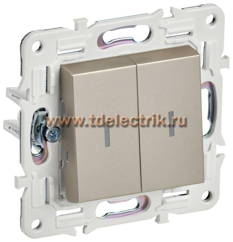 Фотография №1, SKANDY Выключатель 2-кл. прох. с инд. 10А SK-V10Sh шамп. IEK