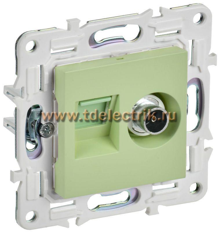 Фотография №1, SKANDY Розетка двойная TV+RJ45 кат.5E SK-A14M мятн. IEK