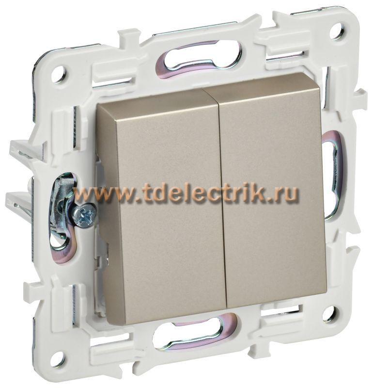 Фотография №1, SKANDY Выключатель 2-кл. прох. 10А SK-V05Sh шамп. IEK