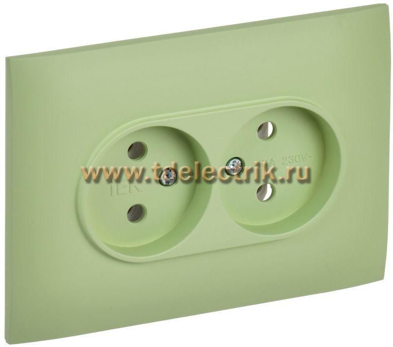 Фотография №1, SKANDY Розетка 2-я без з/к/ш 10А в сб. SK-R10M мятн. IEK