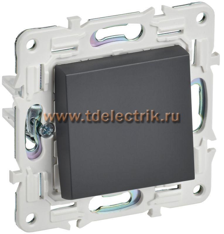 Фотография №1, SKANDY Выключатель 1-кл. кнопоч. 10А SK-V14T титан IEK