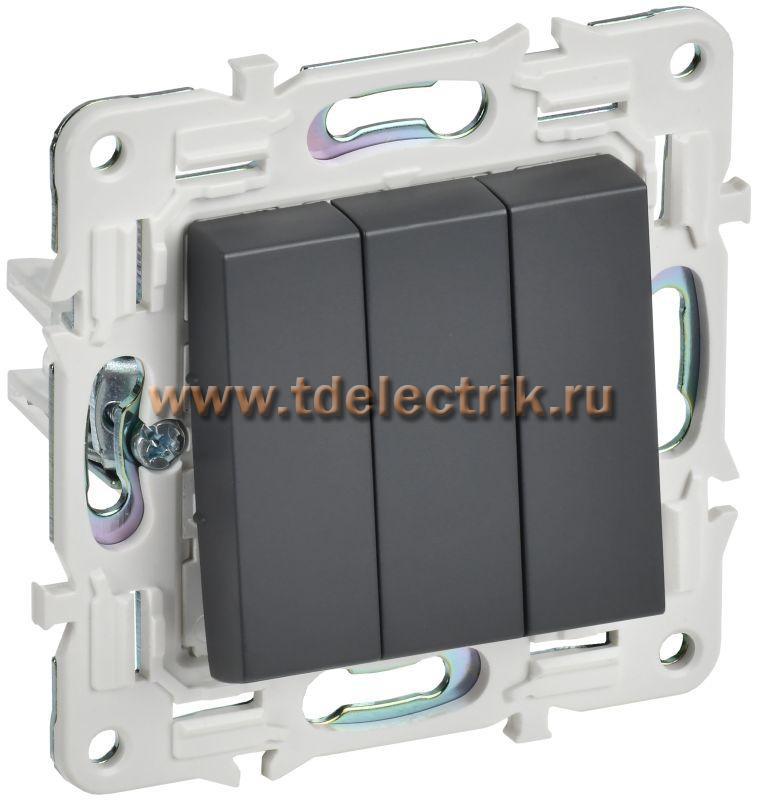 Фотография №1, SKANDY Выключатель 3-кл. 10А SK-V11T титан IEK