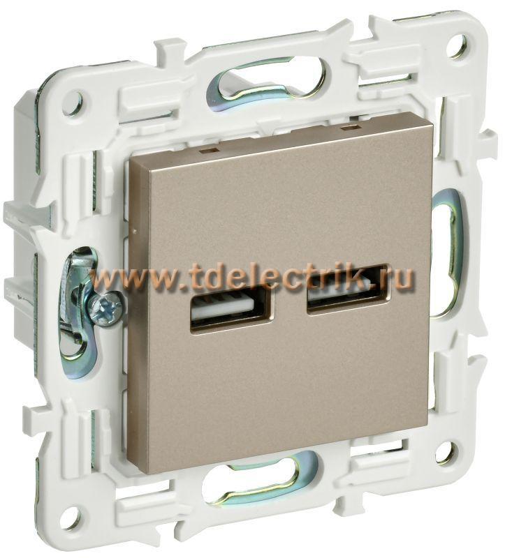 Фотография №1, SKANDY Розетка USB A+A 3,1А SK-R15Sh шамп. IEK