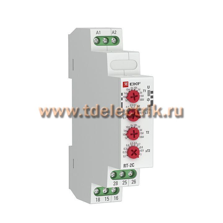 Фотография №1, Реле времени (2 регулир. порога времени 2 исп. конт.) RT-2C EKF PROxima