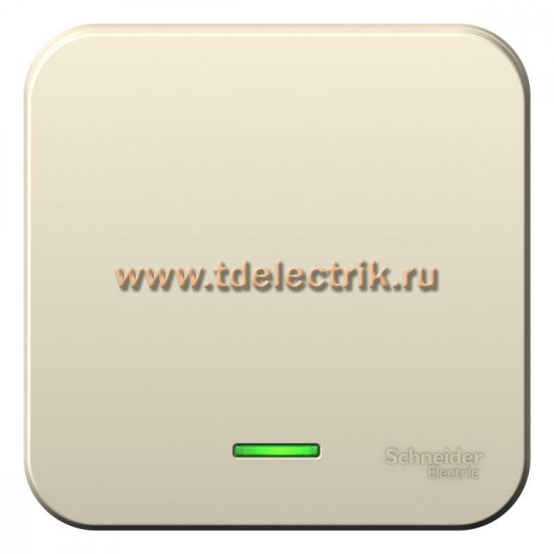 Фотография №1, BLANCA О/У 1-клавишный выключатель (cх.1) с подсв.изол.пл,10А,250B,МОЛОЧН