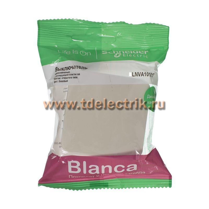 Фотография №1, BLANCA О/У 1-клавишный выключатель (cх.1) изол.пл., 10А, 250B,бежевый