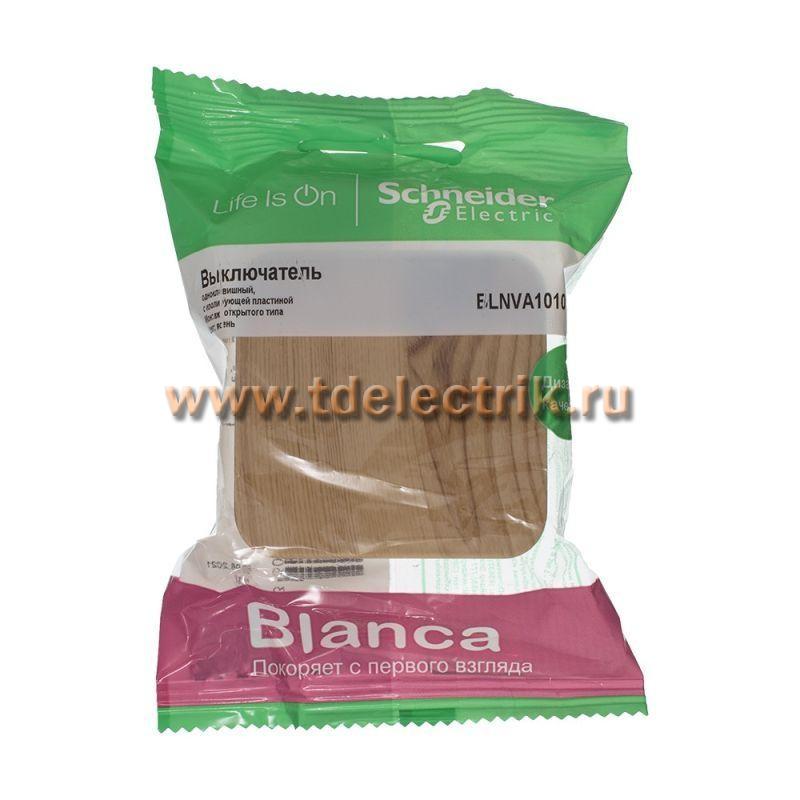 Фотография №1, BLANCA О/У 1-клавишный выключатель (cх.1) изол.пл., 10А, 250B, ясень