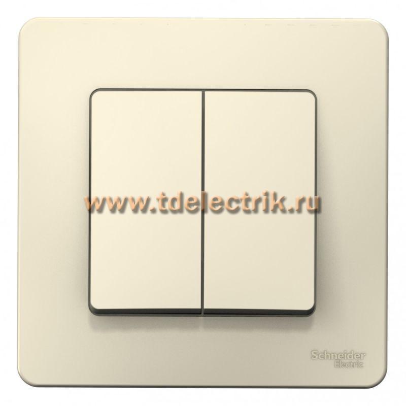 Фотография №1, BLANCA С/У 2-клавишный выключатель (cх.5), 10А, 250B, молочный