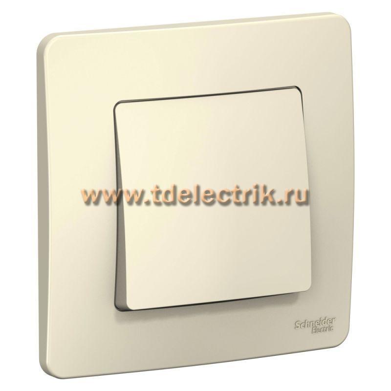 Фотография №1, BLANCA С/У 1-клавишный выключатель (cх.1), 6А, 250B, молочный