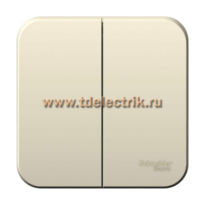 Фотография №1, BLANCA О/У 2-клавишный выключатель (cх.5) изол.пл., 10А, 250B,молочный
