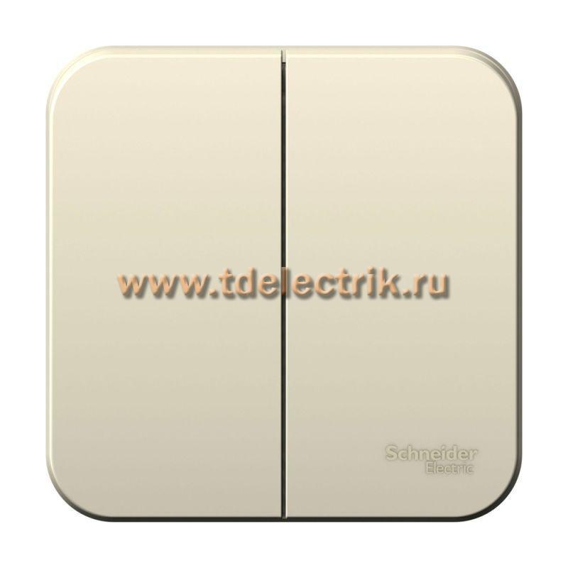 Фотография №1, BLANCA О/У 2-клавишный выключатель (cх.5), 10А, 250B,молочный