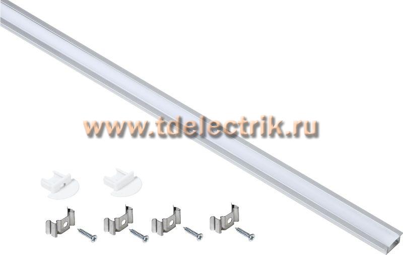 Фотография №1, Профиль алюм. для LED ленты 2207 встр. трап. 2м к-т опал IEK