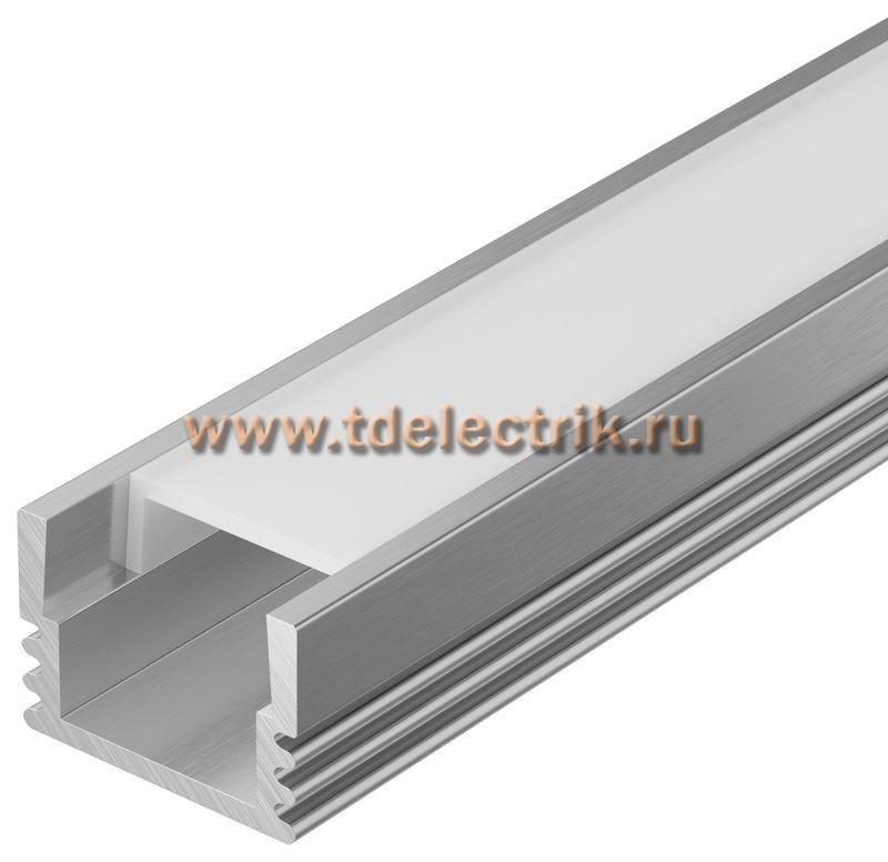 Фотография №1, Профиль алюм. для LED ленты 1712 накл. прям. 2м к-т опал IEK