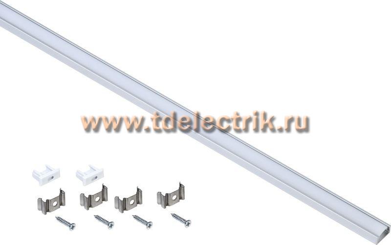 Фотография №1, Профиль алюм. для LED ленты 1607 накл. прям. 2м к-т опал IEK