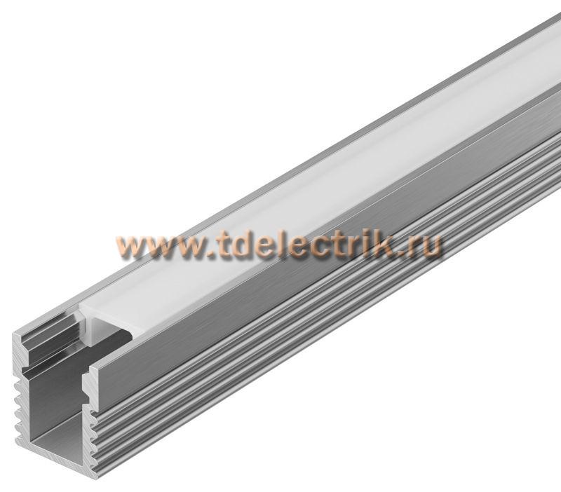 Фотография №1, Профиль алюм. для LED ленты 0809 накл. прям. 2м к-т опал IEK