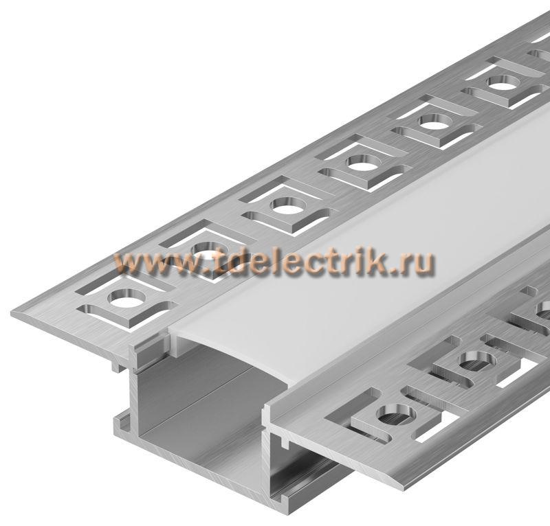 Фотография №1, Профиль алюм. для LED ленты 6114 г-к. трап. 2м к-т опал IEK