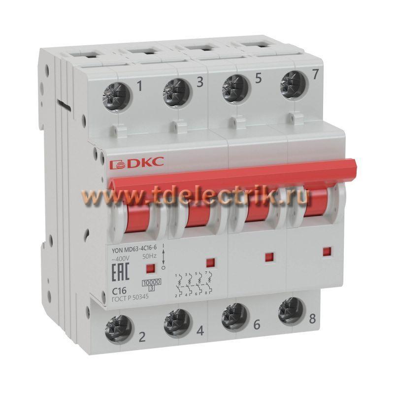 Фотография №1, Выключатель автоматический. модульный 4P 2А C 10kA YON MD63