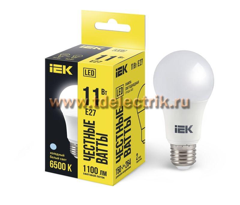 Фотография №1, Лампа LED A60 груша 11Вт 230В 6500К E27 IEK