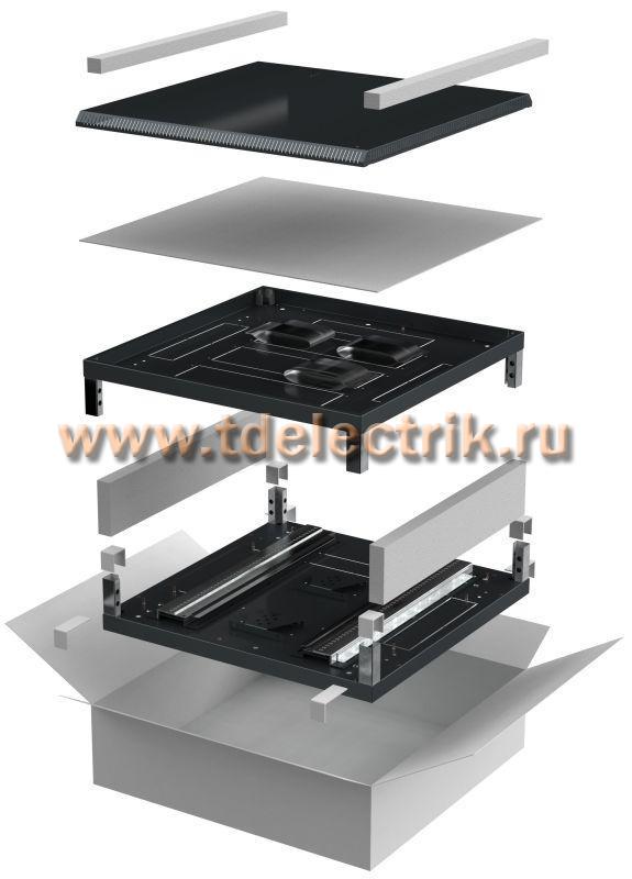 Фотография №1, ITK LINEA N Комплект основание и крыша 600х600мм для шкафа 28-47U черный
