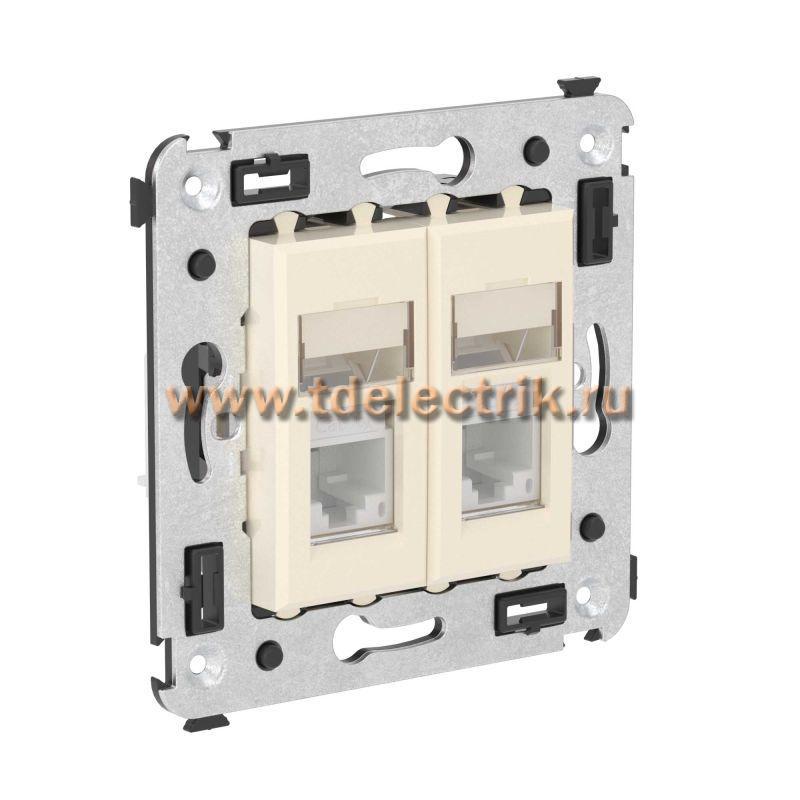 Фотография №1, Компьютерная розетка RJ-45 в стену, кат.6А двойная, 