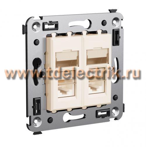 Фотография №1, Компьютерная розетка RJ-45 в стену, кат.6 двойнаяэкранированная,