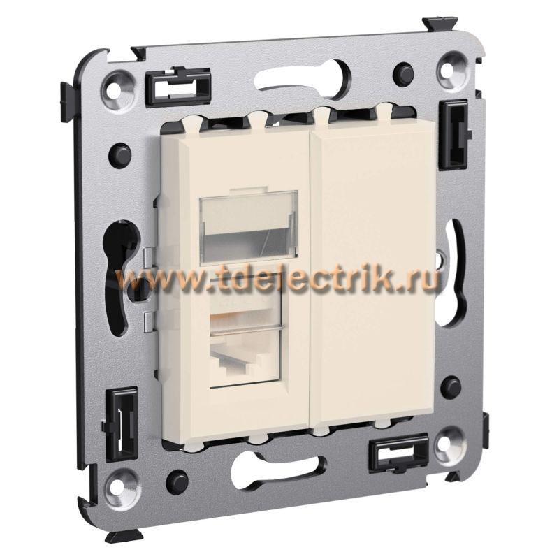Фотография №1, Компьютерная розетка RJ-45 в стену, кат.5e одинарная, 
