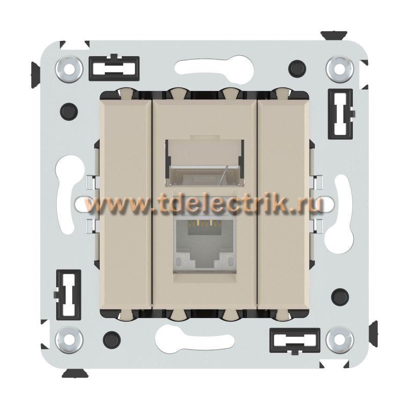 Фотография №1, Компьютерная розетка RJ-45 в стену, кат.6 одинарная,