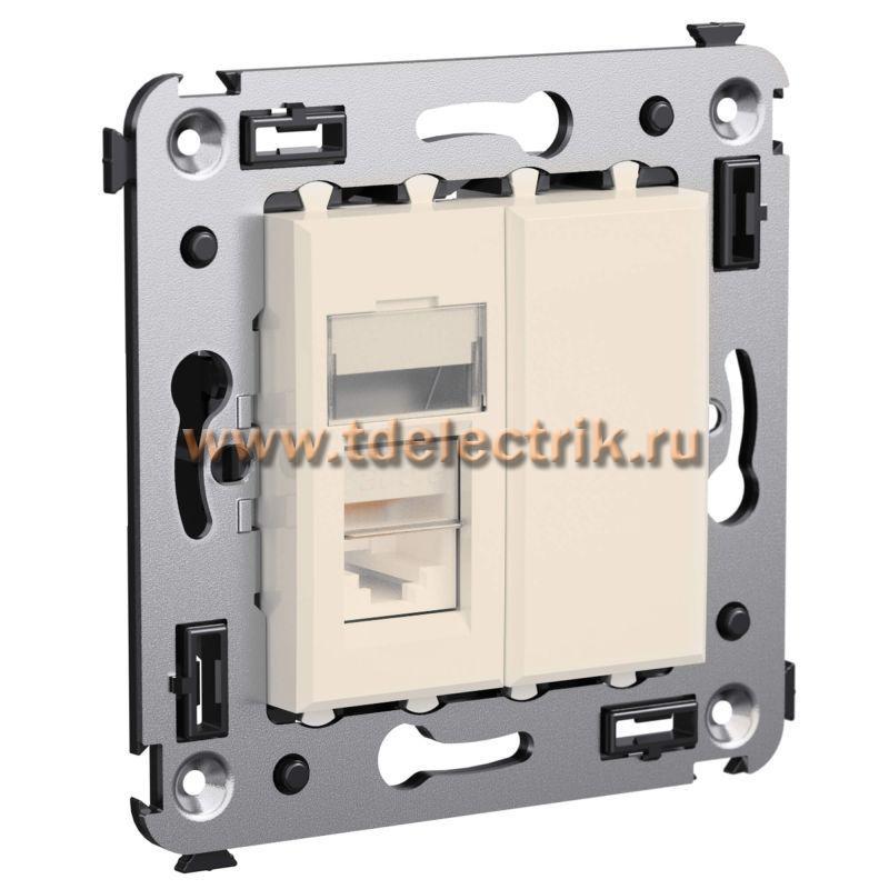 Фотография №1, Телефонная розетка RJ-12 в стену одинарная, 