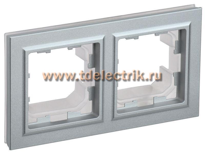 Фотография №1, BRITE Рамка 2-мест. IP44 РУ-2-БрА-44 алюм. IEK