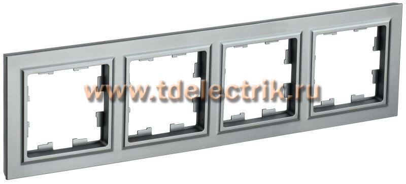 Фотография №1, BRITE Рамка 4-мест. РУ-4-БрС сталь IEK
