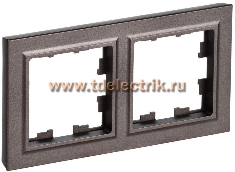 Фотография №1, BRITE Рамка 2-мест. IP44 РУ-2-БрТБ-44 бр. IEK