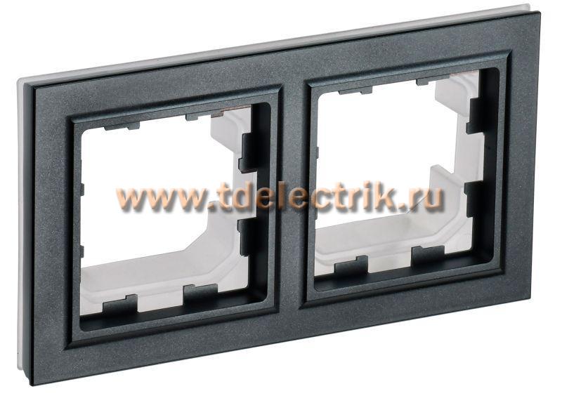 Фотография №1, BRITE Рамка 2-мест. IP44 РУ-2-БрЧ-44 черн. IEK